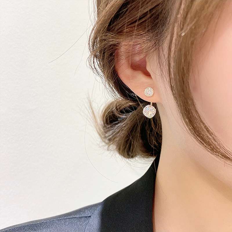 Zircon pendientes dongdaemun Corea del Sur uno dos pendientes mujeres ins moda ligera extravagancia superflash moda temperamento orejeras accesorios creativos Specification image