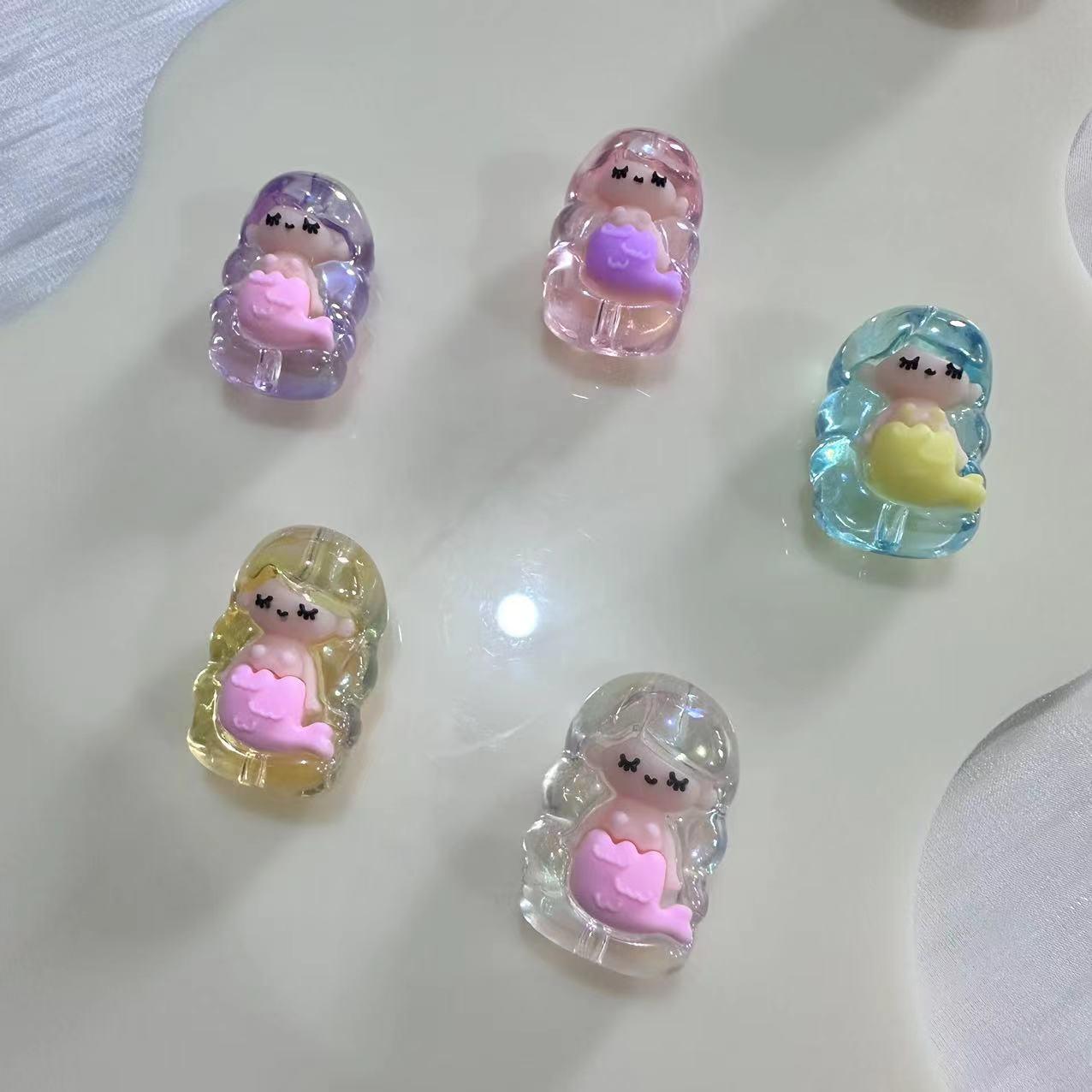 transparent perforated colorful cartoon multi-model acrylic bracelet mobile phone charm hanging ring bracelet diy ornament accessories