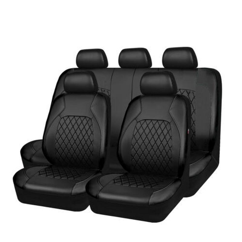 cross-border foreign trade car seat cover single line diamond plaid quilted braces leather pu leather artificial leather full figure