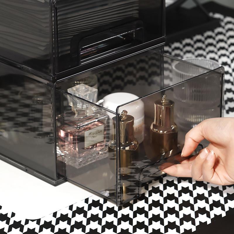 drawer mask storage box desktop acrylic skincare shelves transparent large capacity cosmetics storage basket Specification drawing