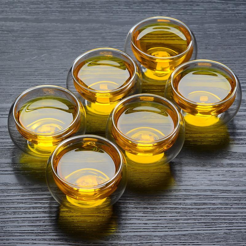 wholesale glass tea tasting cup master cup transparent kung fu tea cup thickened glass teacup glass tea cup small cup details Picture