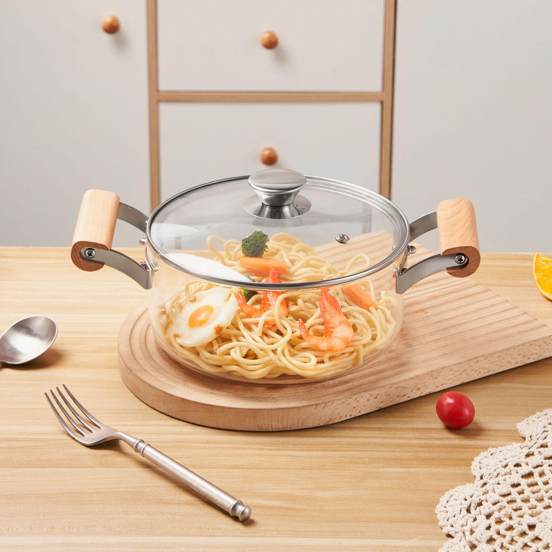 borosilicate glass pot open fire gas binaural stew pot electric ceramic stove heating stew-pan glass soup pot health cooker full figure