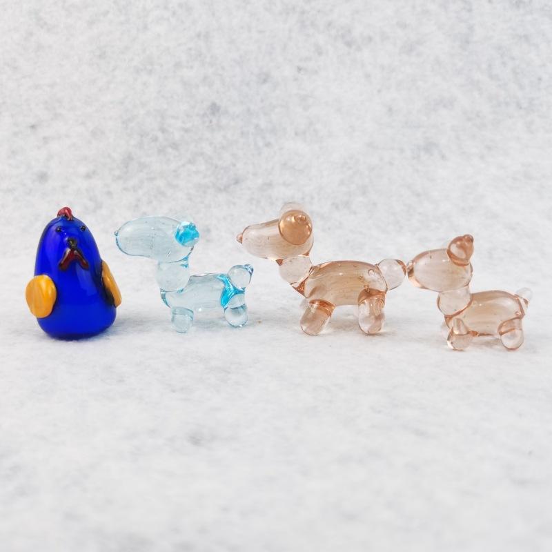 glass craft handmade cute cartoon creativity glass small animal decoration home decoration balloon dog