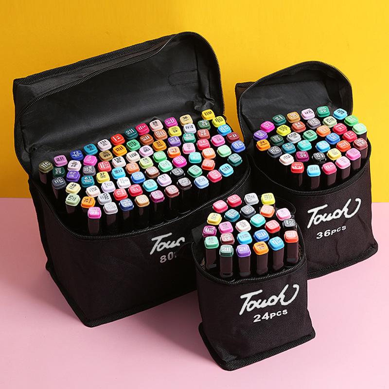 double-headed mark suit student anime drawing art 48 color marker children drawing pen watercolor pen wholesale