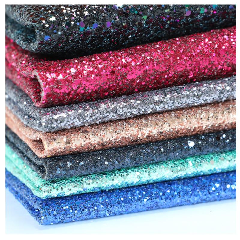 In Stock Wholesale Onion Powder GREAT Shoes Sequins Leather Glitter Artificial Leather Gree PU Leather Fabric details Picture