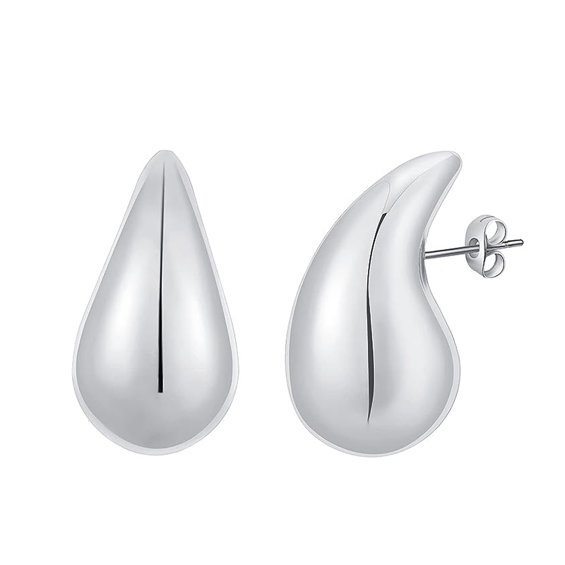 Gold and silver needle, exaggerated European and American teardrop ear studs, women's light luxury, niche and high-end earrings and accessories, best-selling creative accessories from online merchants Item Picture