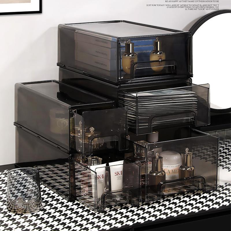 drawer mask storage box desktop acrylic skincare shelves transparent large capacity cosmetics storage basket full figure