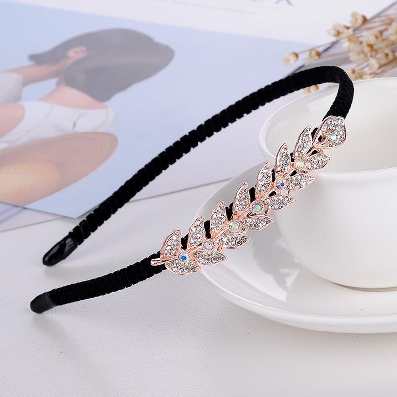 lanlan ornament korean style winding headband bow alloy headband rhinestone hairpin ornament metal non-slip