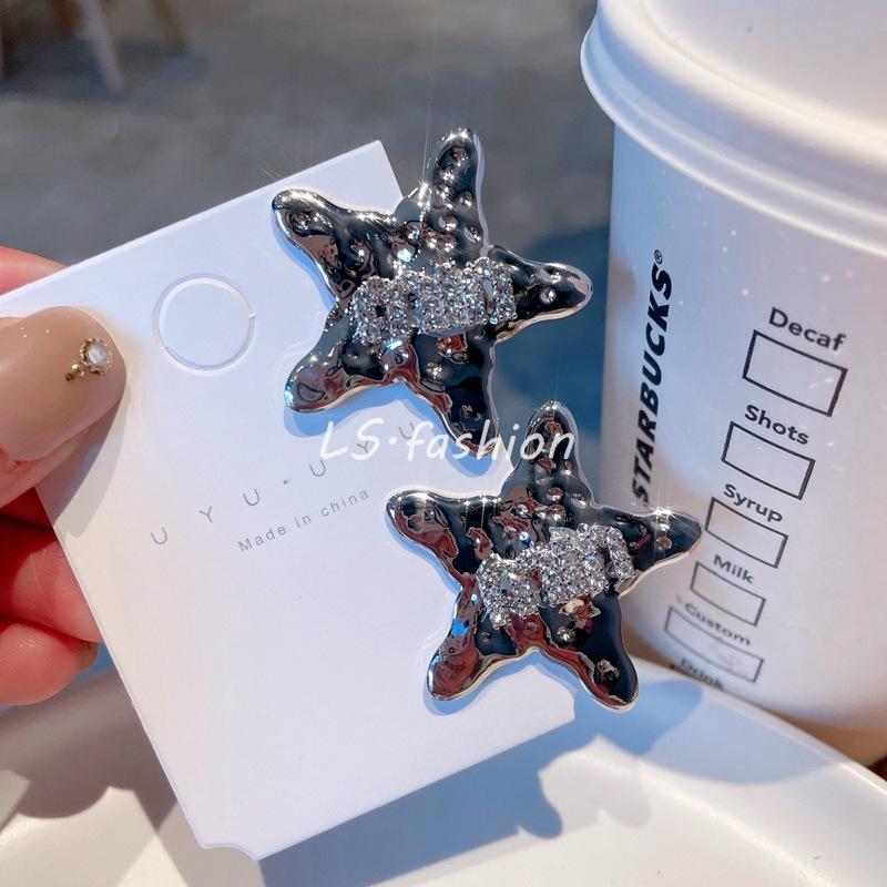 personality five-pointed star alloy small hairpin bangs clip rhinestone min small hairpin forehead broken hairpin cute duckbill clip