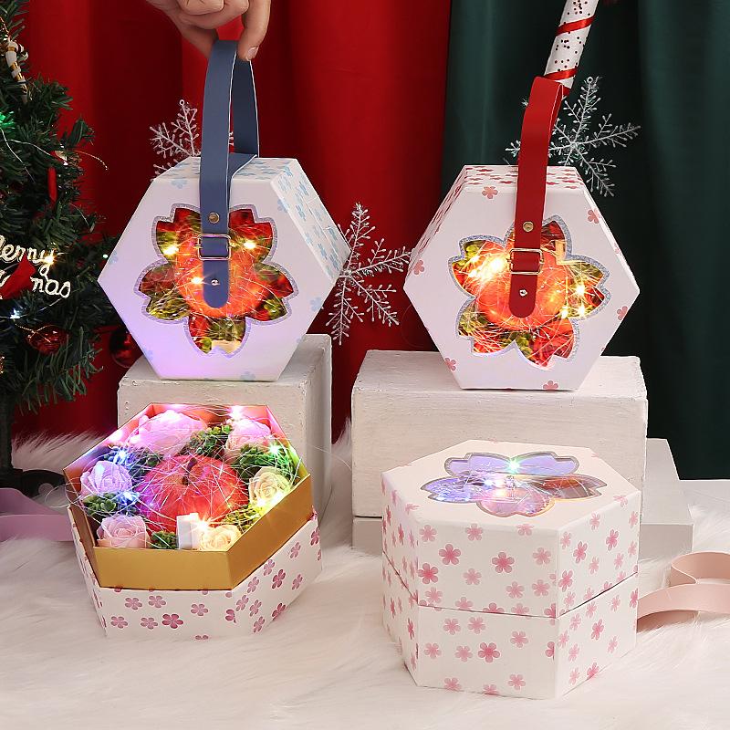 christmas apple box transparent acrylic christmas eve fruit hand stick bounce ball christmas eve christmas eve fruit apple box Specification drawing