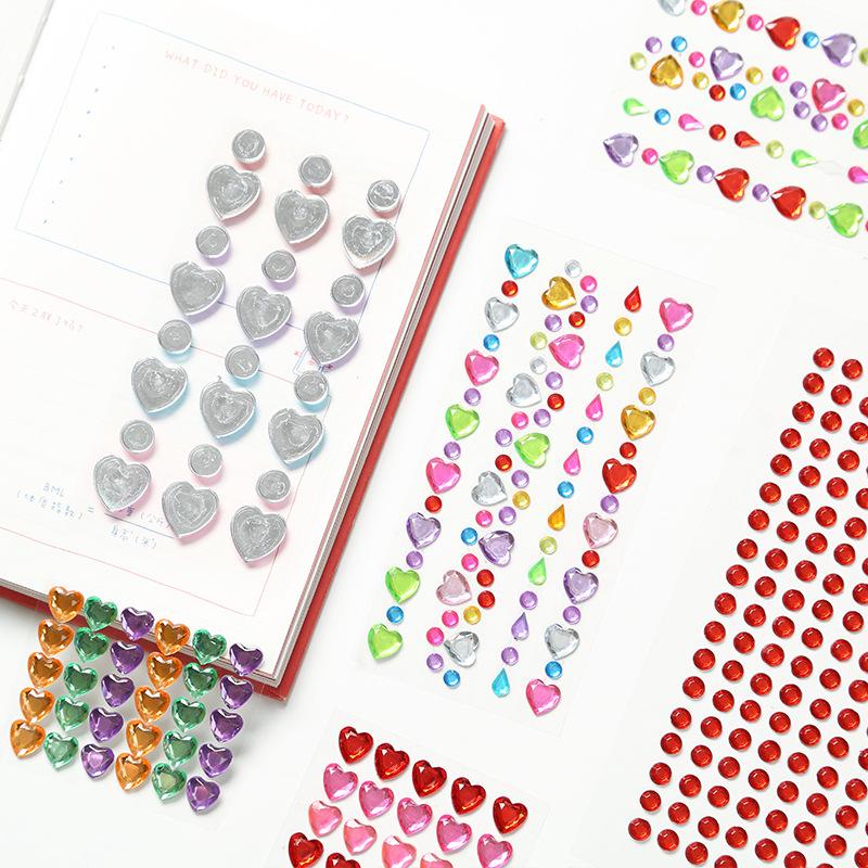 diamond stickers acrylic crystal stickers children's diamond stickers diy three-dimensional decorative rhinestone stickers children's gem stickers