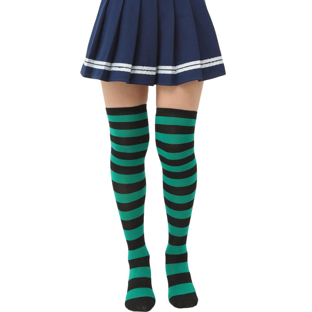 socks stockings women's japanese blue and white stripes knee socks thigh socks cosplay anime women's socks wholesale