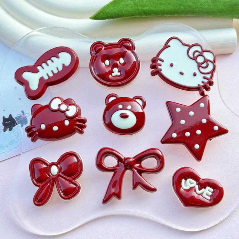 angora red heart acrylic diy ornament accessories phone case hole shoes patch hair accessories
