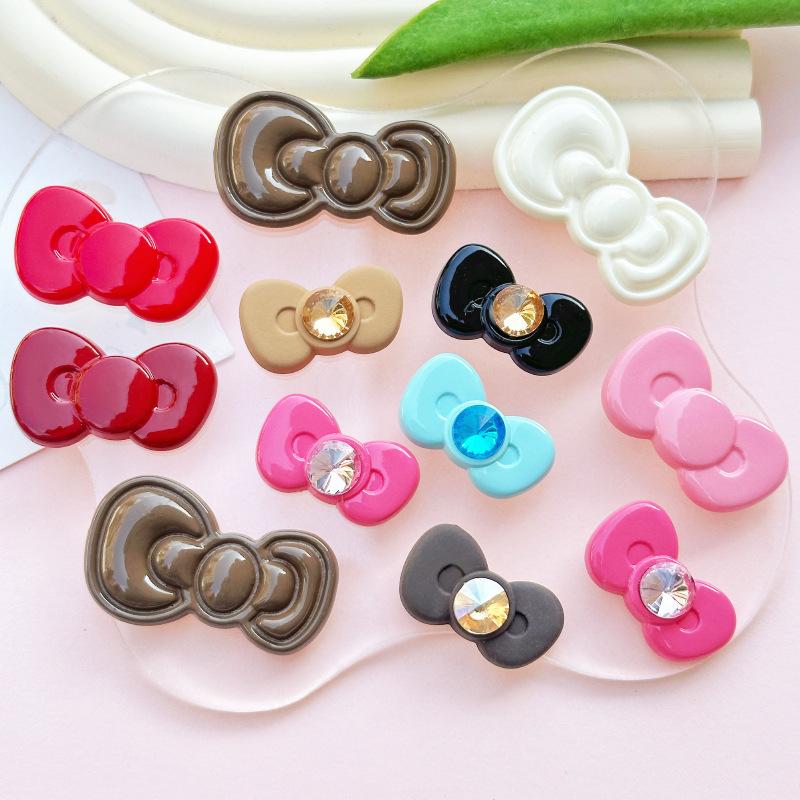 sweet cool pink black bowknot acrylic diy ornament accessories phone case car pendant patch hair accessories