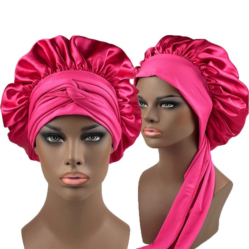 european and american popular artificial silk wide edge nightcap satin ribbon round cap shower cap beauty and hairdressing advertising cap full figure