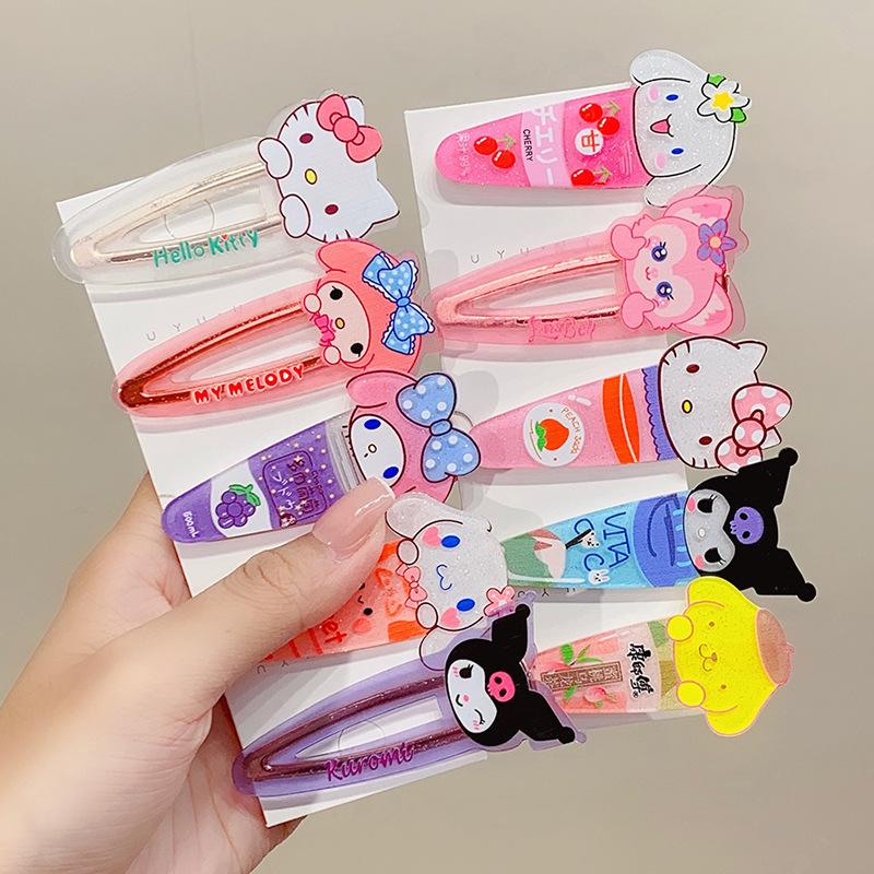 sanrio acrylic hairpin cute cartoon duckbill clip headdress girl's heart hairpin bangs side clip hair accessories