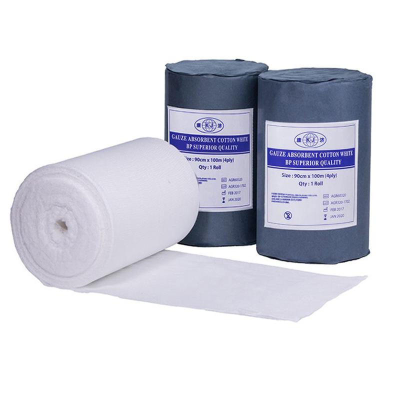 factory wholesale disposable medical sterilized gauze bandage wound bandage dressing non-woven fabric degreasing cotton gauze roll details Picture