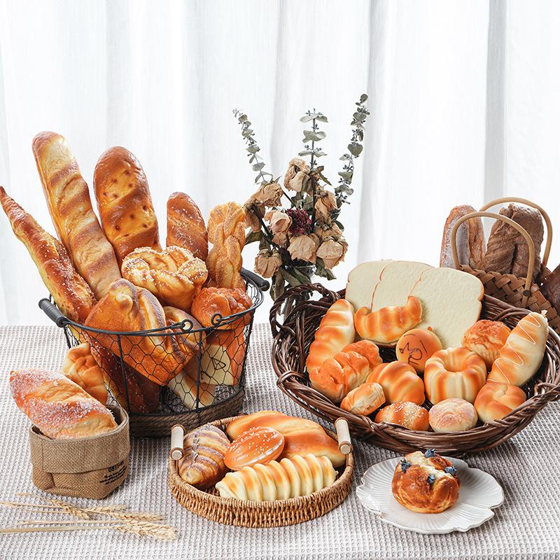 activity slow rebound french stick caramel rye bread model dessert shop cabinet decoration photography props replica bread