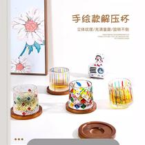 painted ins style rotating glass whiskey imported wine beer cup good-looking gift for opening