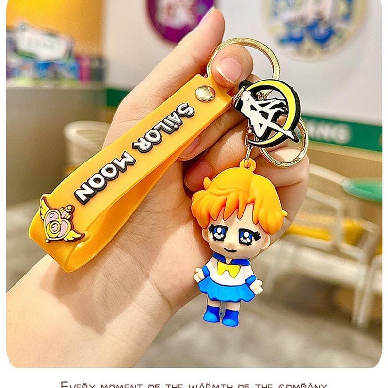 cartoon anime cute sailor moon keychain package pendant doll ornaments car key chain currency wholesale Specification drawing