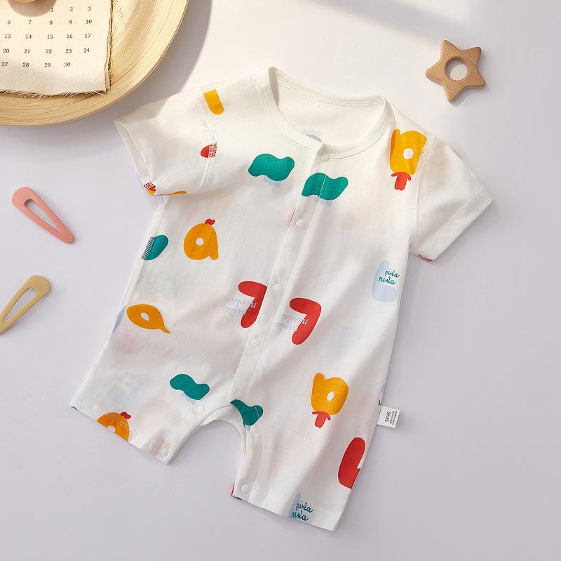 Clothes for Babies Summer Baby Jumpsuit Jumpsuit Thin Baby Short Sleeve Newborn Baby Summer Baby