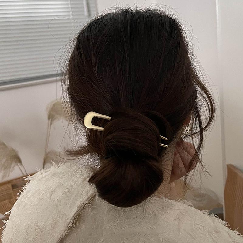 chinese style classical element alloy u-shaped hair pin cold wind hairpin updo hair comb simple hair pin