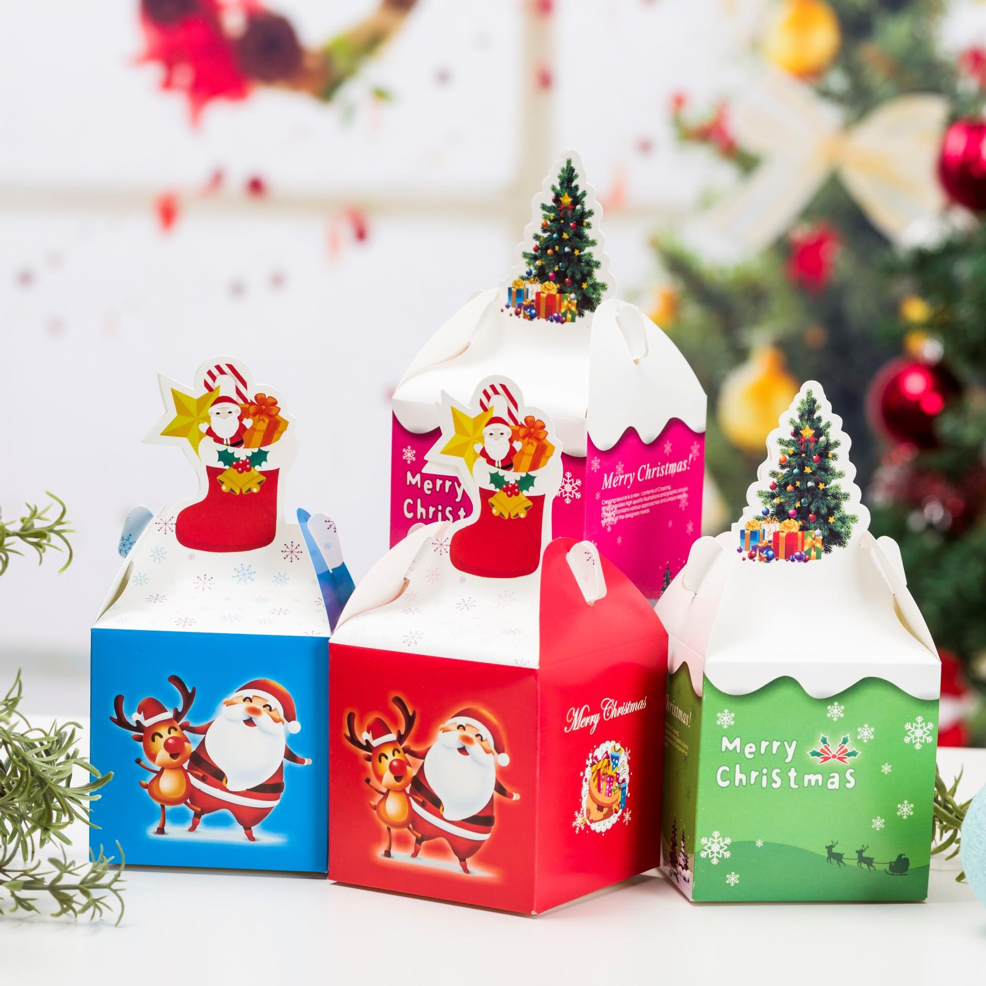 new christmas apple box packaging christmas eve cartoon creative christmas eve fruit gift box christmas gift packaging paper box Specification drawing