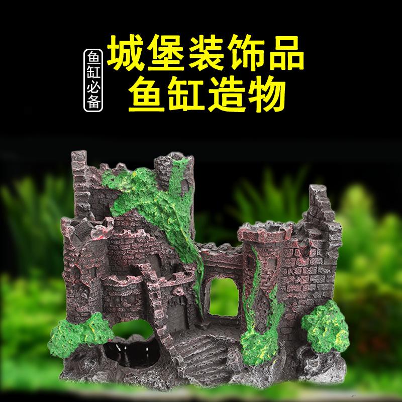 fish tank decorations resin fish tank ancient castle decoration aquarium cave building decoration landscaping decoration
