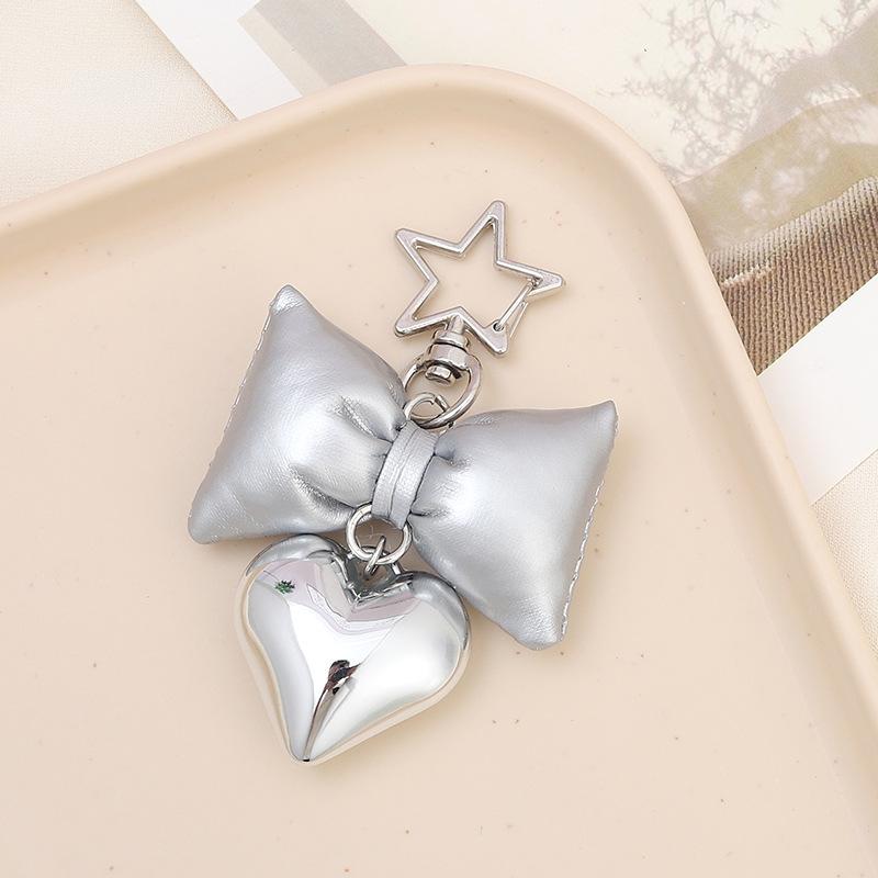 ins new artificial leather bow love pendant personality all-match five-pointed star ornaments bag keychain lanyard Application Scenario