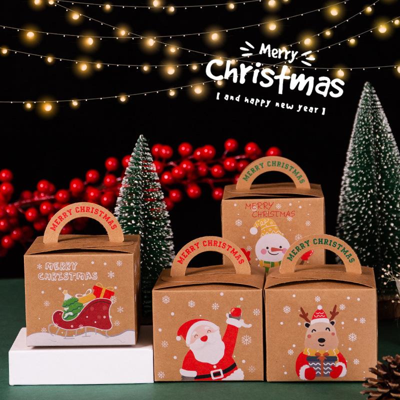 new kraft paper portable christmas apple box christmas eve christmas apple paper box christmas eve fruit packing box wholesale full figure