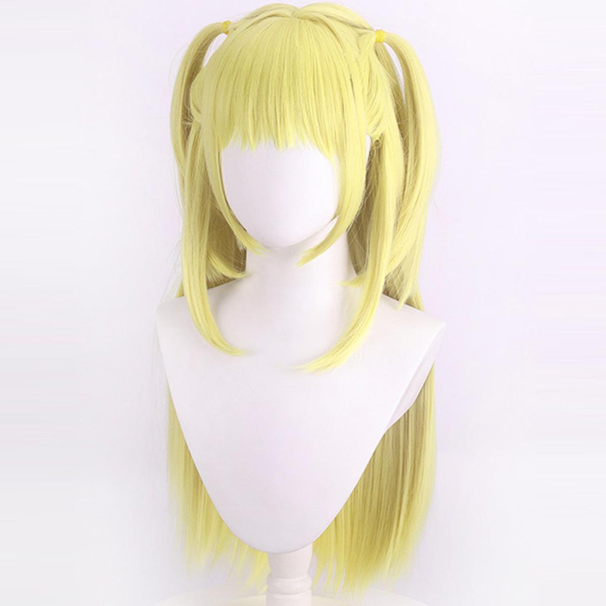 death note misa amane misa cos anime wig cosplay golden yellow double ponytail yibin Application Scenario
