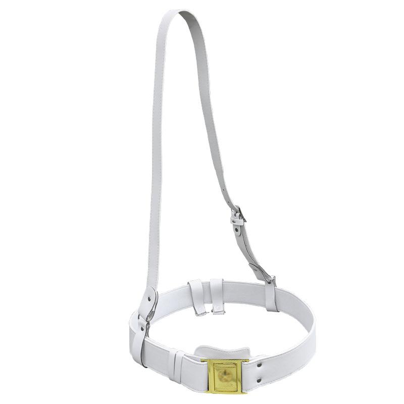 white etiquette belt duty patrol imitation leather artificial leather metal toe cap training station belt factory wholesale Item Picture
