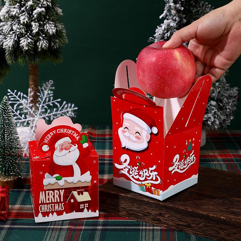 christmas apple box cartoon christmas eve fruit packing box christmas eve christmas packaging wholesale apple gift box Specification drawing