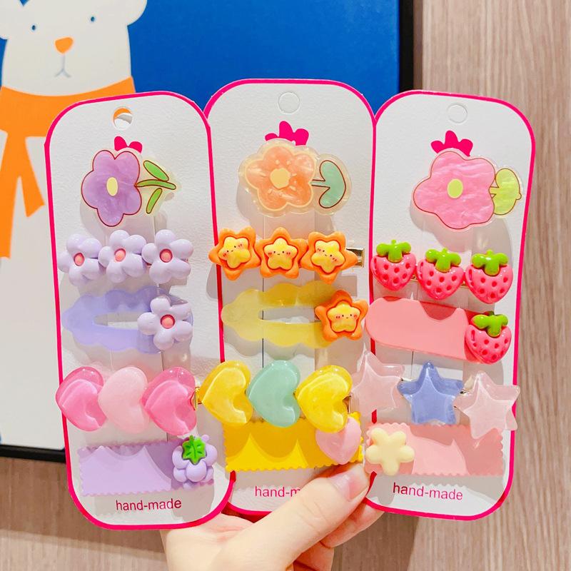 children barrettes suit acrylic flower hairpin dopamine girl strawberry barrettes girl bang clip bb clip