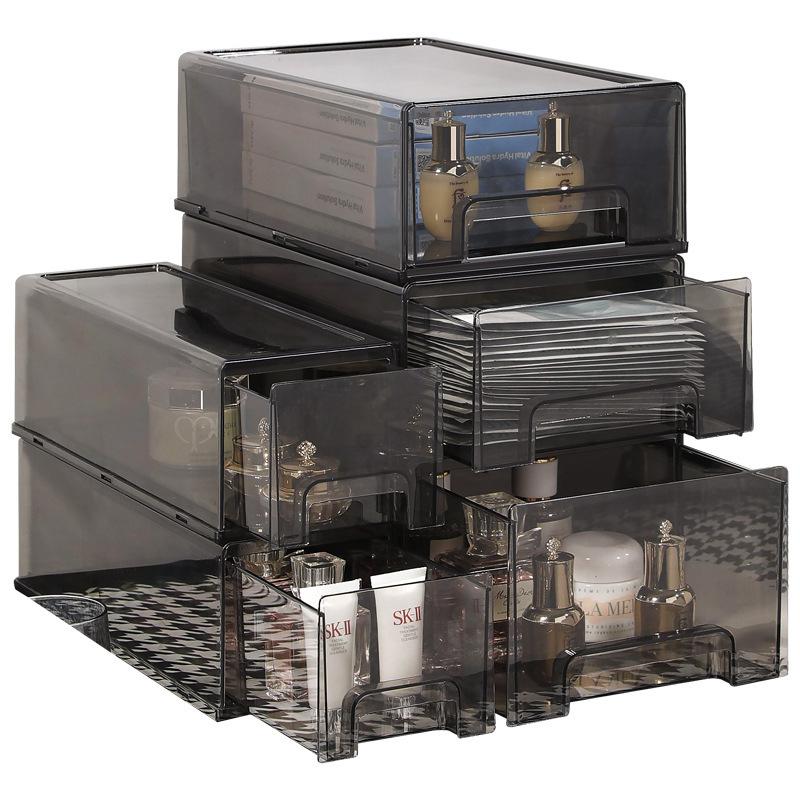 drawer mask storage box desktop acrylic skincare shelves transparent large capacity cosmetics storage basket Item Picture