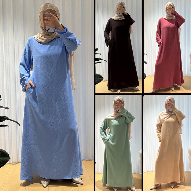 cross-border muslim women's clothing abaya middle east dubai robe women's clothing plus size clothing female dress mu-593 full figure
