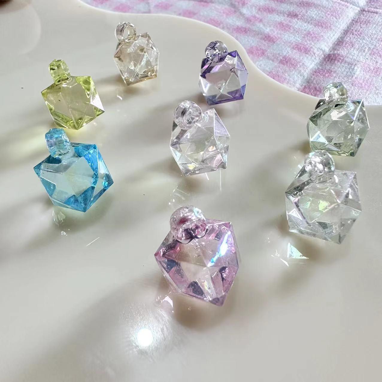 acrylic hanging hole beads square 16mm transparent colorful water cube beads diy car hanging mobile phone charm ornament accessories