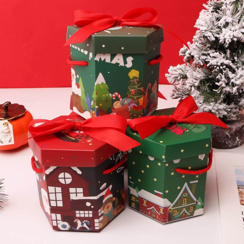 new year christmas apple box christmas eve apple christmas eve fruit packaging gift box paper box portable gift box Specification drawing