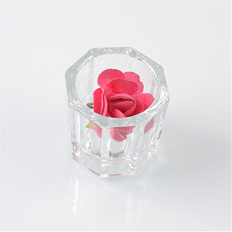 nail beauty products crystal glasses octagonal glass cup without lid manicure reconcile cup nail beauty product wholesale
