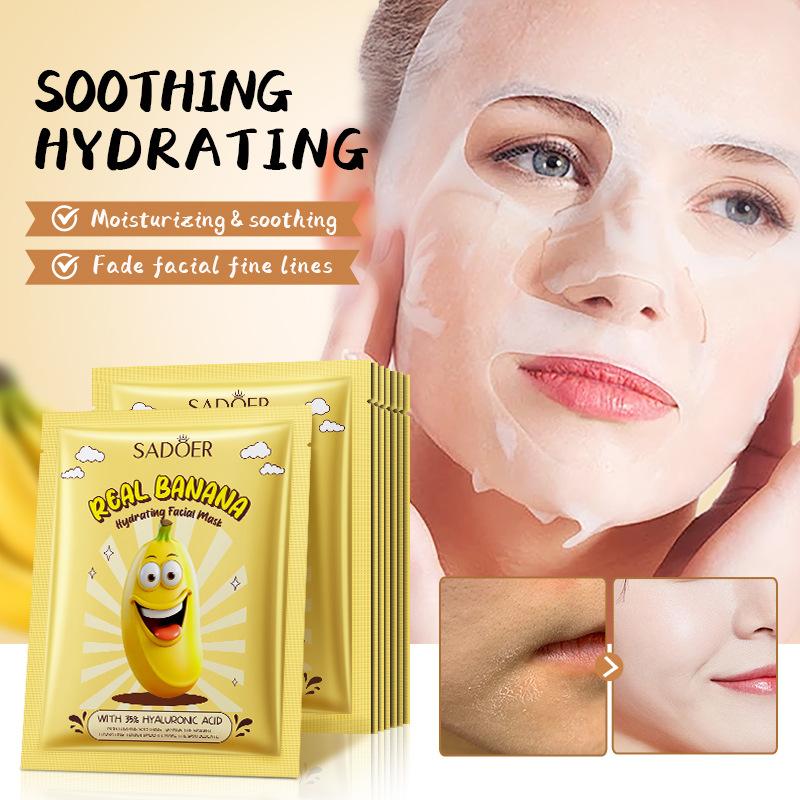 full english sadoer anime plant fruit mask facial mask hydrating mask cross-border foreign trade wholesale Specification drawing