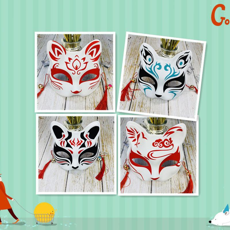 face mask female fox mask female half face antique mask hand painted anime secondary element cosplay mask