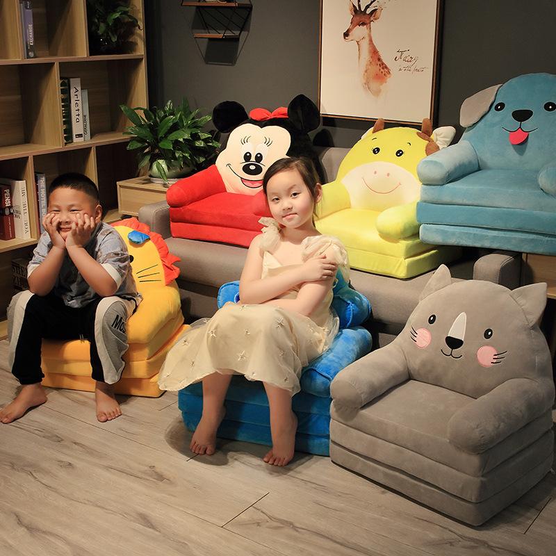 Children's Sofa Cute Cartoon Lazy Folding Small Sofa Bed Girl Baby Princess Toddler Dual-Use Small