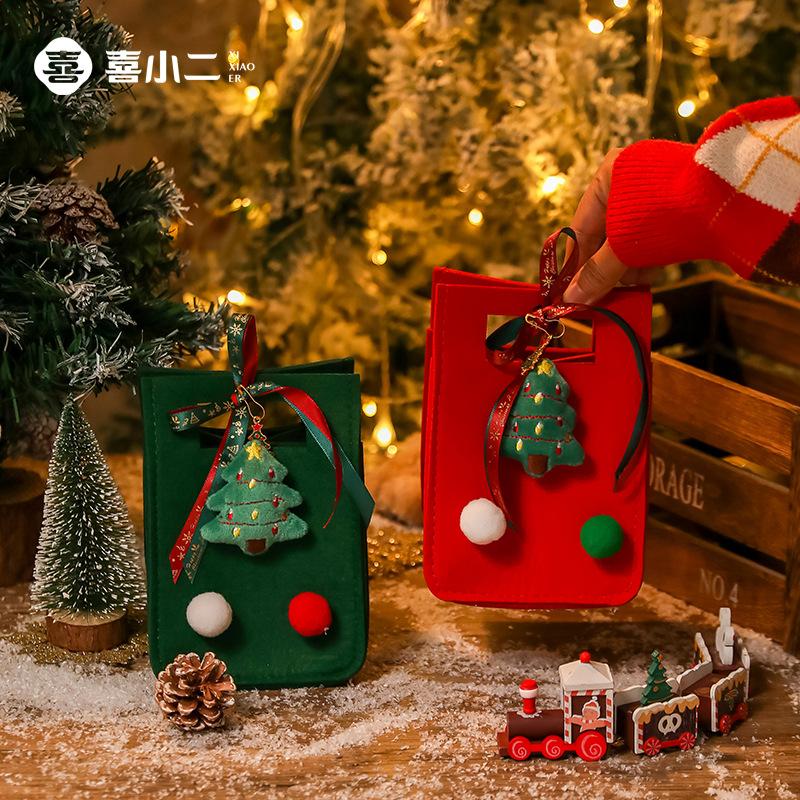 christmas gift bag felt christmas apple bag christmas eve apple box portable christmas gift bag apple packaging full figure