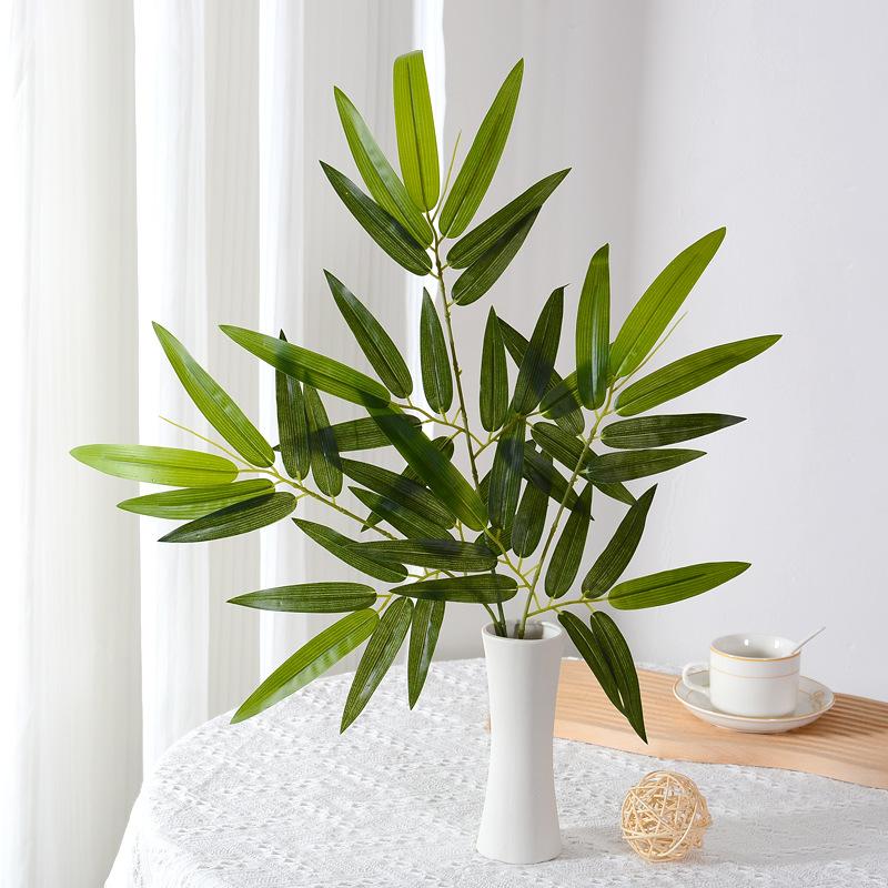 artificial bamboo leaf fake leaves bamboo plastic single bamboo leaf decoration wedding kindergarten green plant lamination bamboo blade