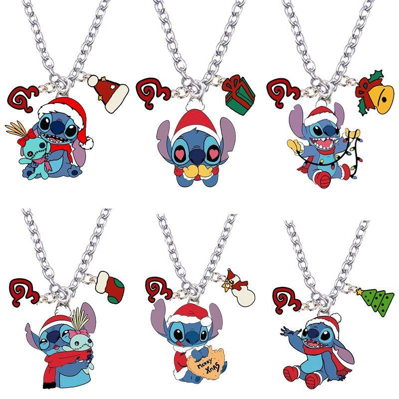 Cross-Border Amazon New Christmas Pendant Anime Star Baby Stitch Stitch Necklace Anime Peripheral