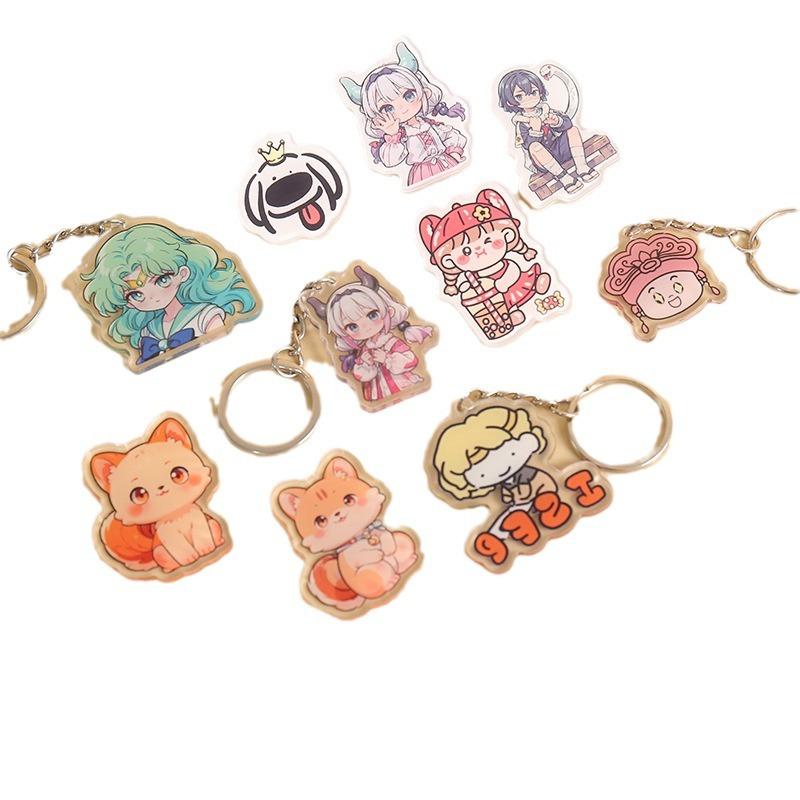 customized carved acrylic keychain transparent double-sided couple photo star anime merchandise standee customized Item Picture