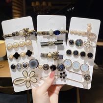 2023 trending girl alloy popular rhinestone barrettes summer elegant bangs back headwear side hairpin