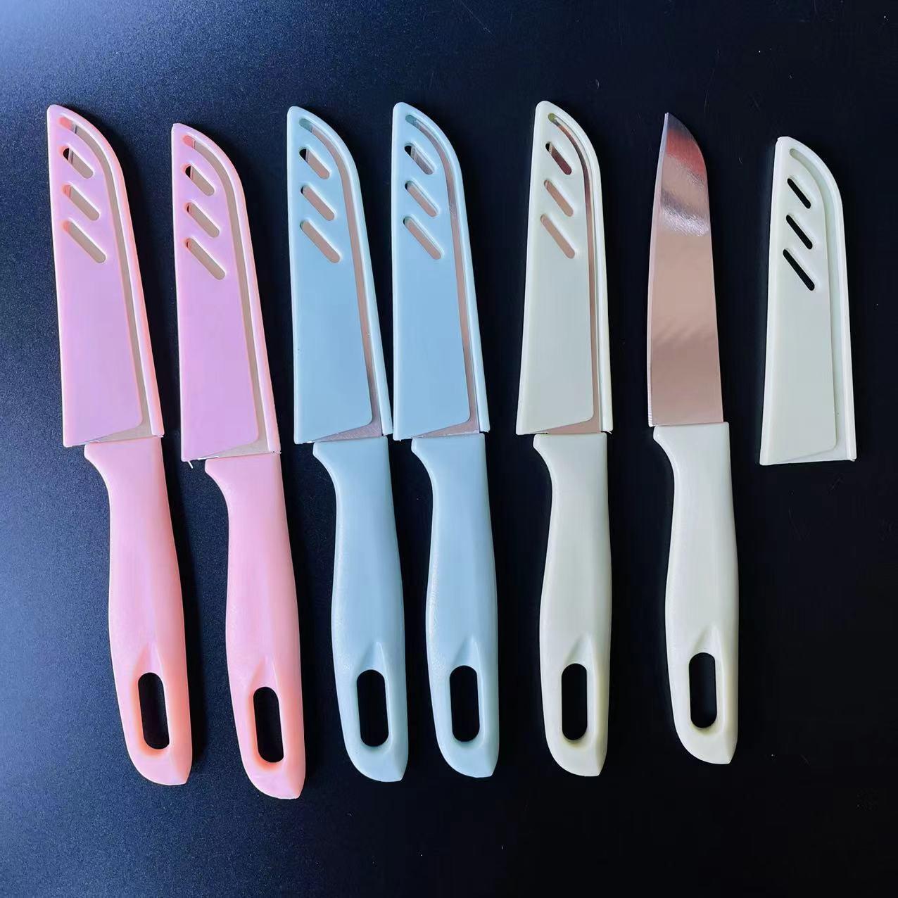 printed box fruit knife kitchen knife apple peeler melon and fruit peeler portable knife plastic 1 yuan supply
