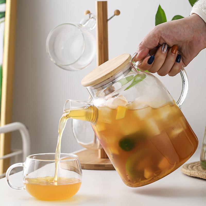 japanese-style high temperature resistant glass cold water pot set household large capacity cold water bottle cold boiled water cup explosion-proof teapot Specification drawing