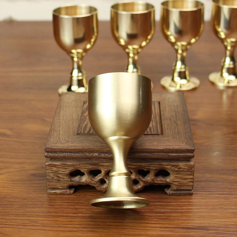 yellow copper wine glass goblet copper wine glass home home ornaments hotel hotel living room high-end wine glass european wine glass